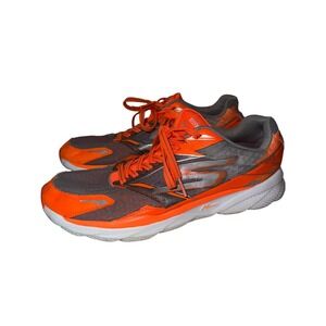 Skechers Go Run Ride 4 Mens Sneakers US 10 Orange Gray Athletic Running Shoes